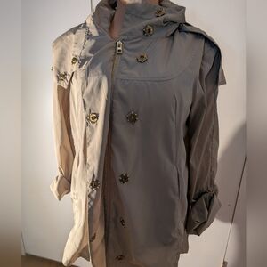 Ciao Milano Cream and tan lightweight rain jacket Size S